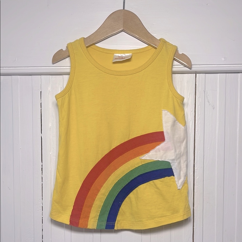 HANNA ANDERSSON VGUC 100% Cotton Embroidered Appliqué Rainbow Tank Top